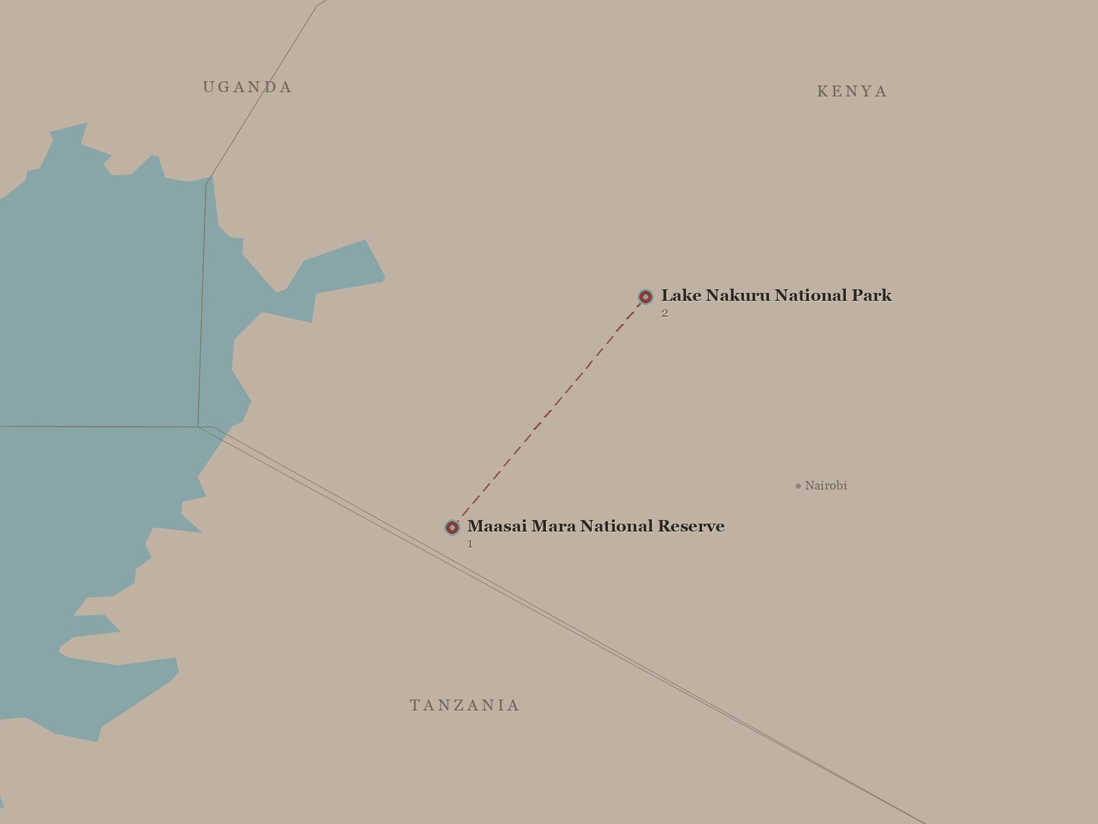 Original Spirit of Kenya route map: Taste of Kenya